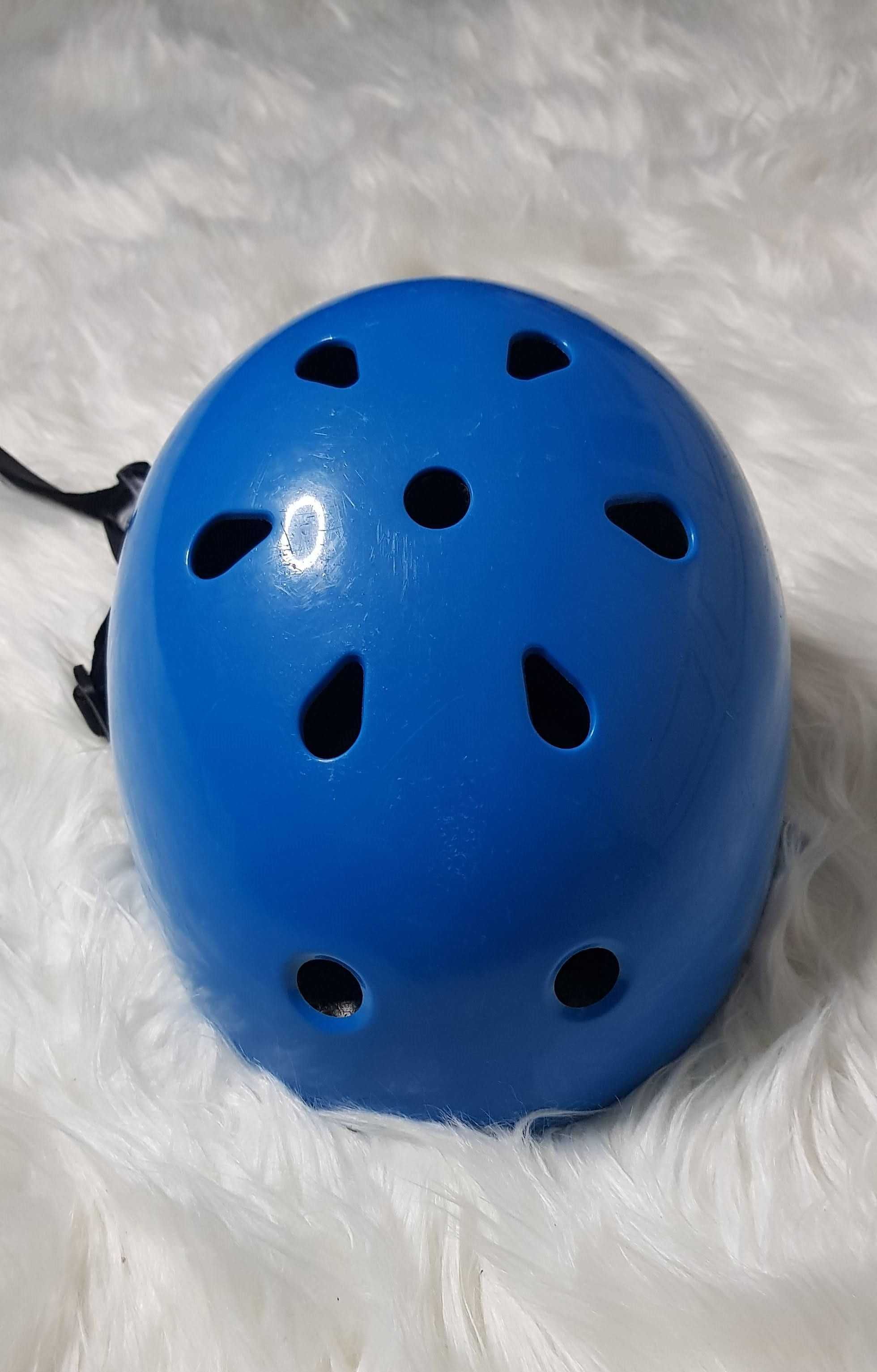 Niebieski Kask Oxelo 50 - 54 cm dziecięcy na rower rolki hulajnogę