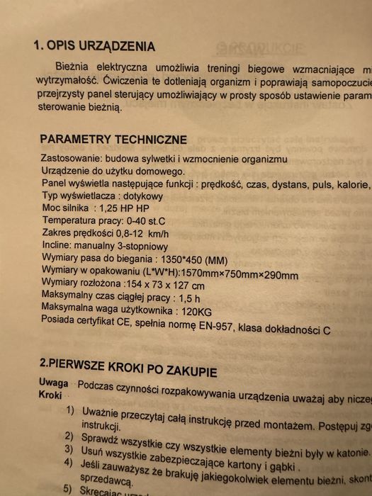 Bieżnia elektryczna hertz basic t2000i