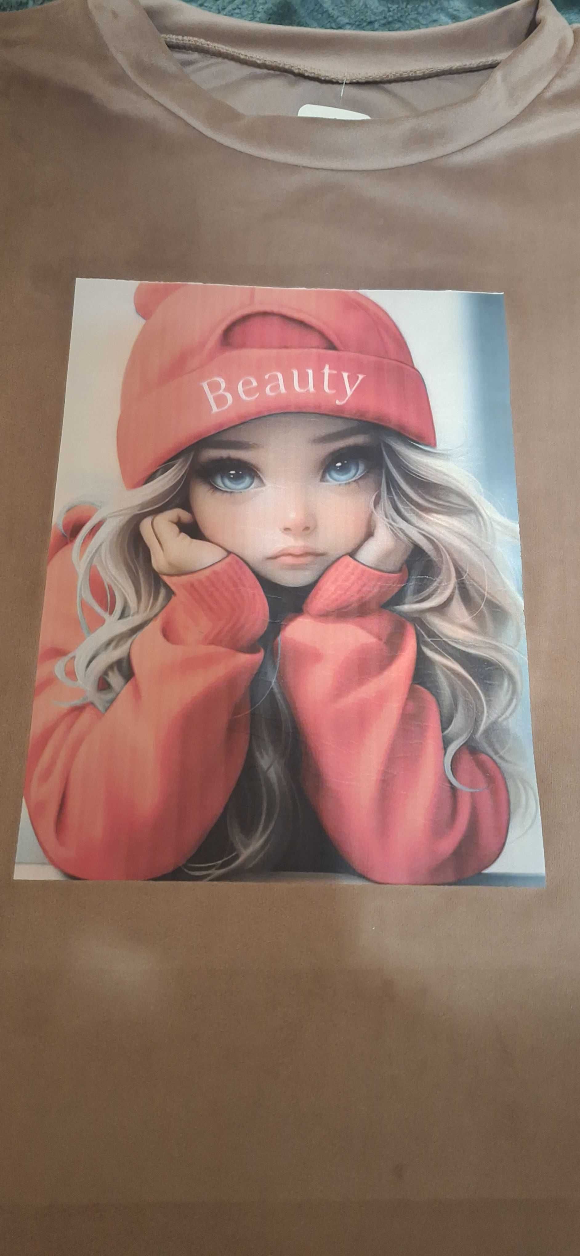 Sukienka z weluru kolor fango roz. XL