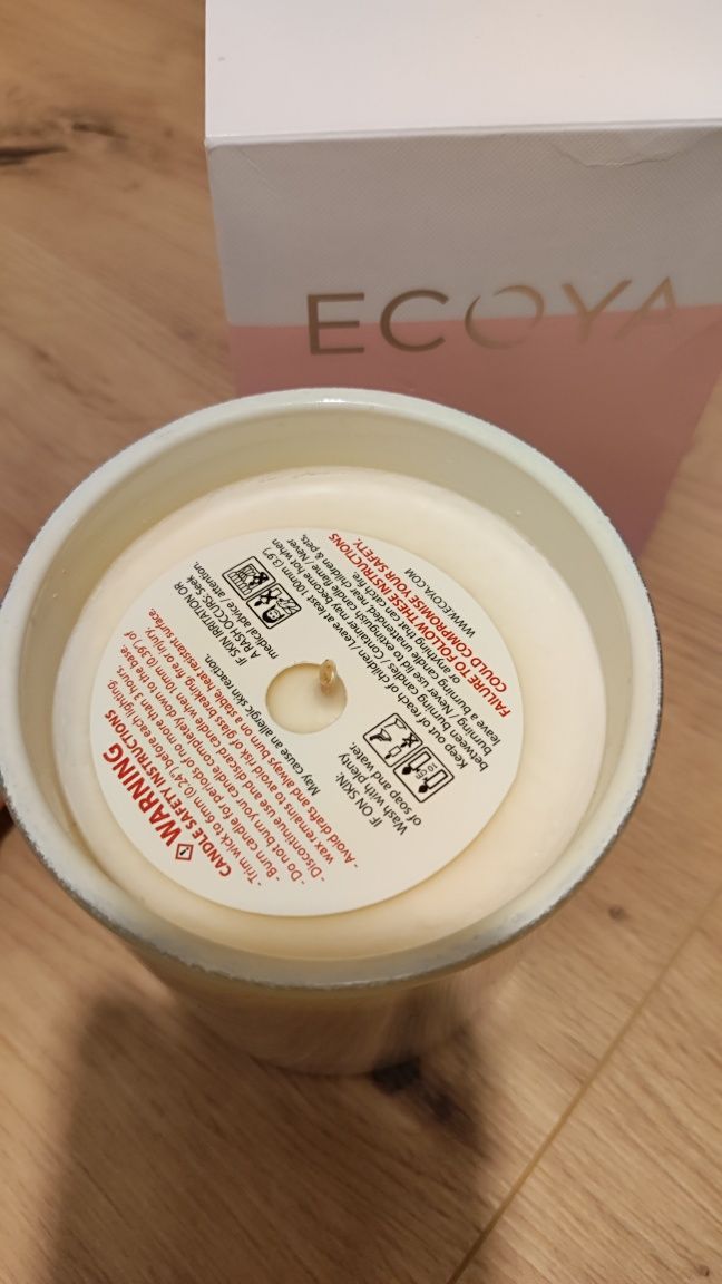 Ecoya świeca naturalna z wosku sojowego 400g brzoskwinia jaśmin