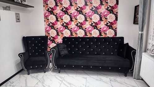 RATY NOWY komplet zestaw Chesterfield glamour sofa fotel uszak kanapa