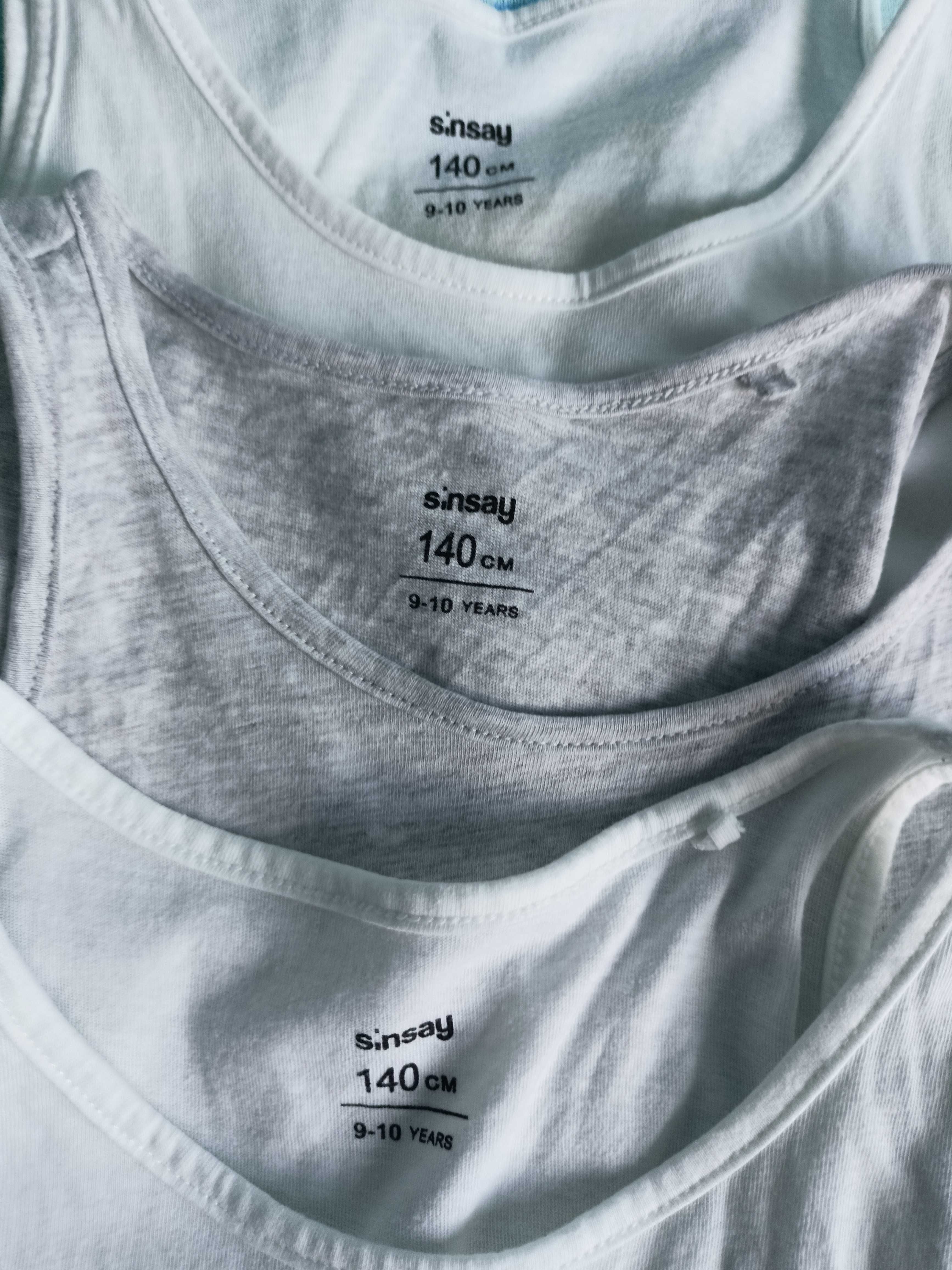 6 pak Białe T-shirty ramiaki Sinsay 140