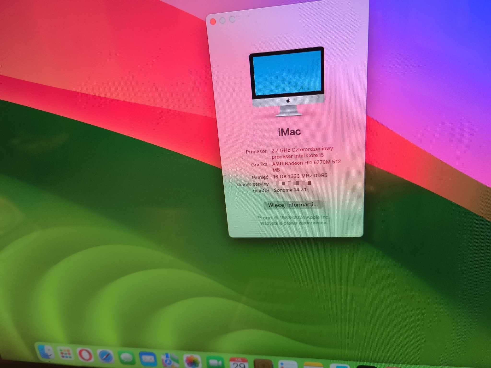 Komputer Apple iMac 21,5' Core I5 2,7 16 GB RAM + Office i aplikacje