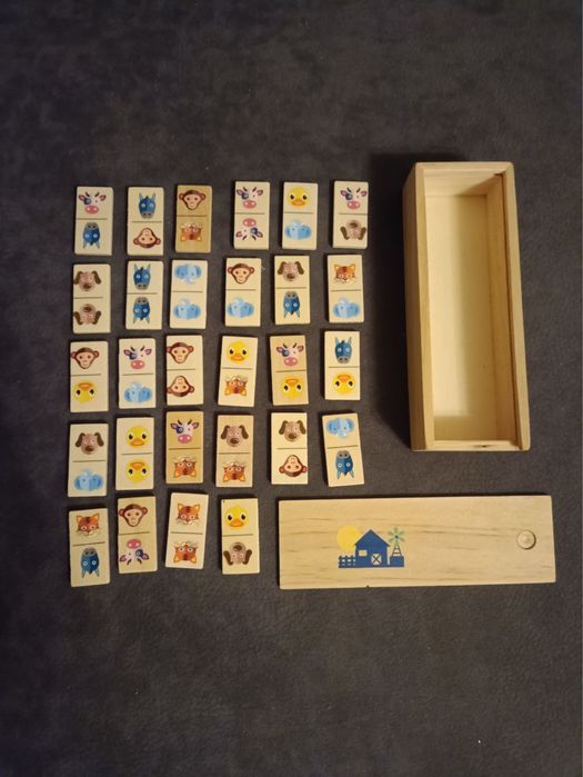 Дитяче деревʼяне доміно тваринки