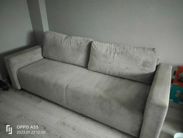 Komplet wypoczynkowy: kanapa + fotel + podnóżek/pufa