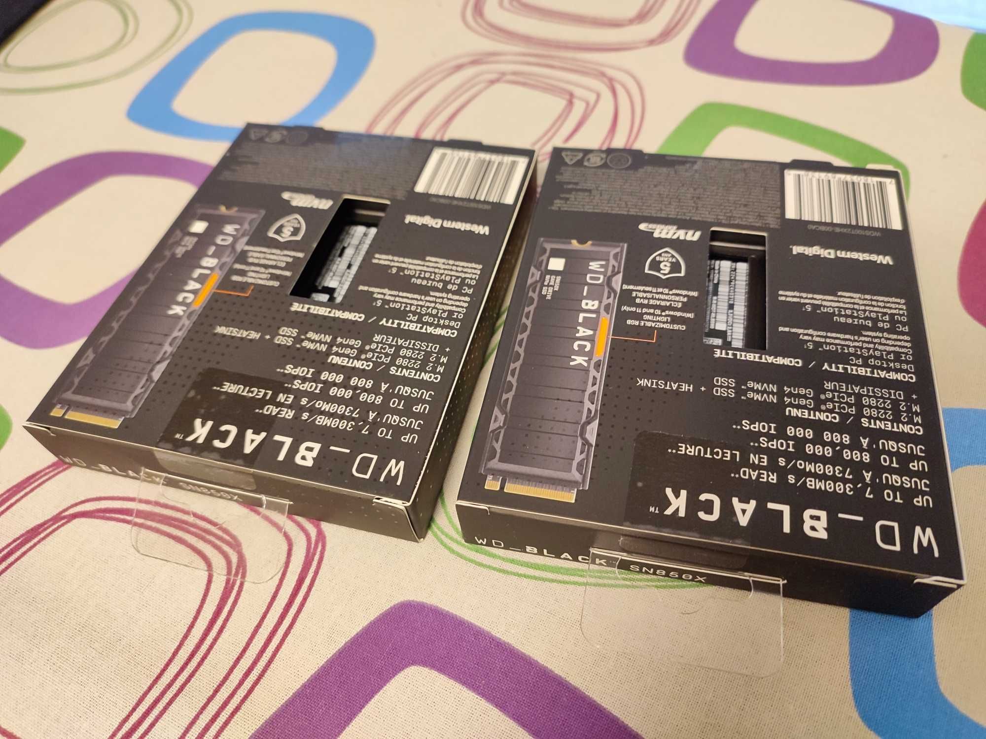 Dwa dyski SSD WD Black SN850X 1TB z radiatorem. m.2 NVMe PCIe 4.0. PS5