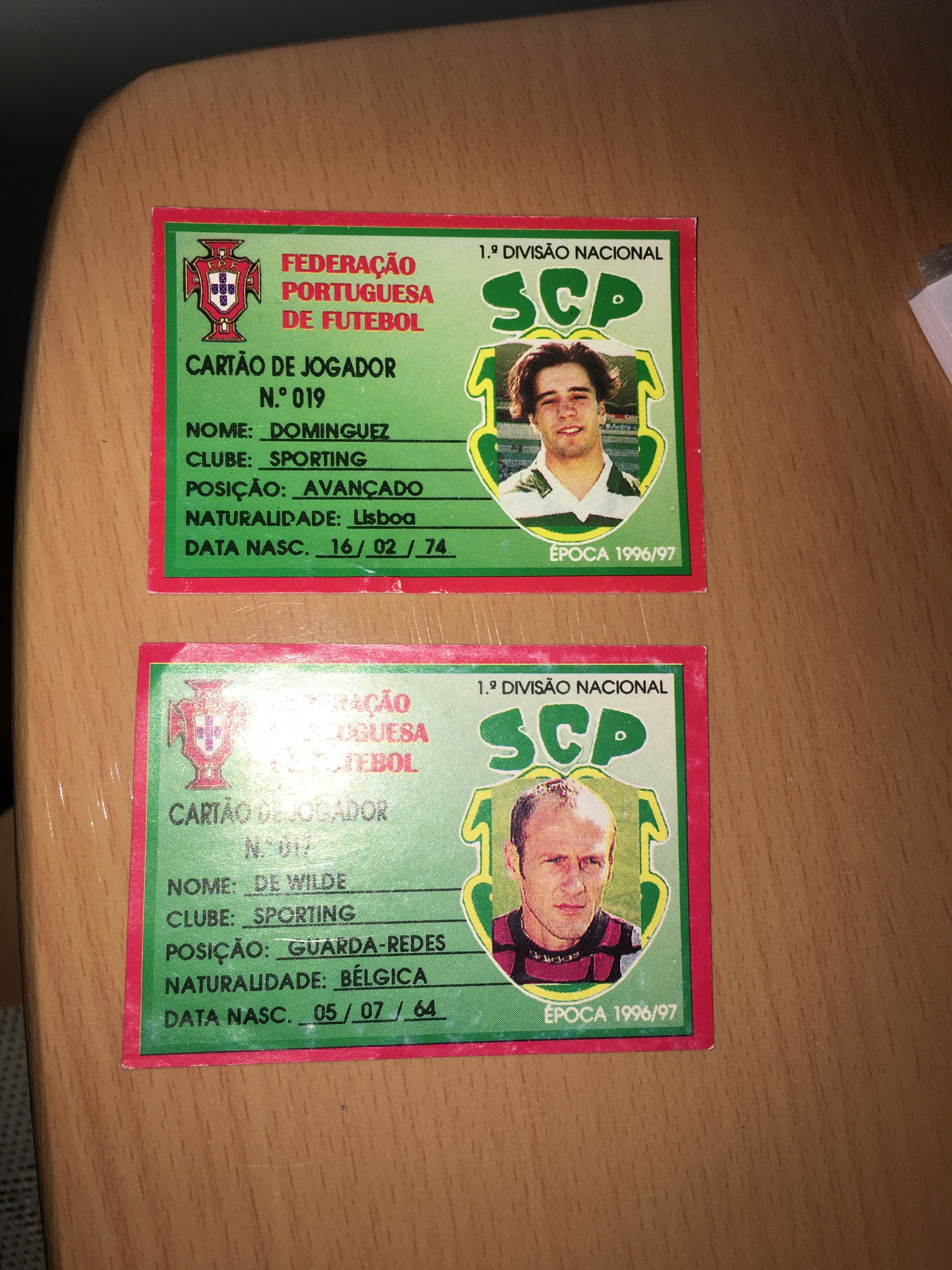 2 cromos Federação Portuguêsa de Futebol 96/97 SCP