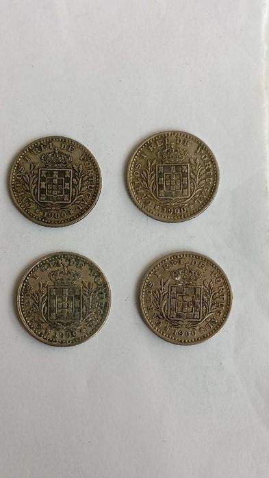 Moedas de 50 e 100 réis de D.Carlos, 1900