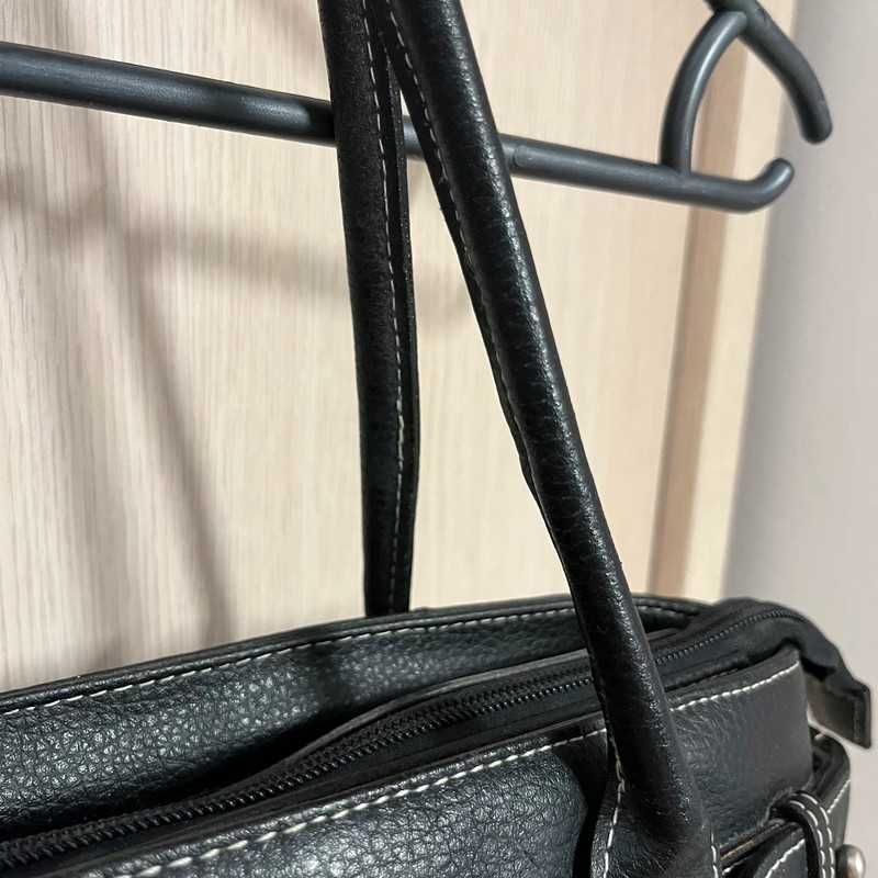 Vintage Torebka Skórzana Z Paskami Y2K Leather Bag Retro 90s