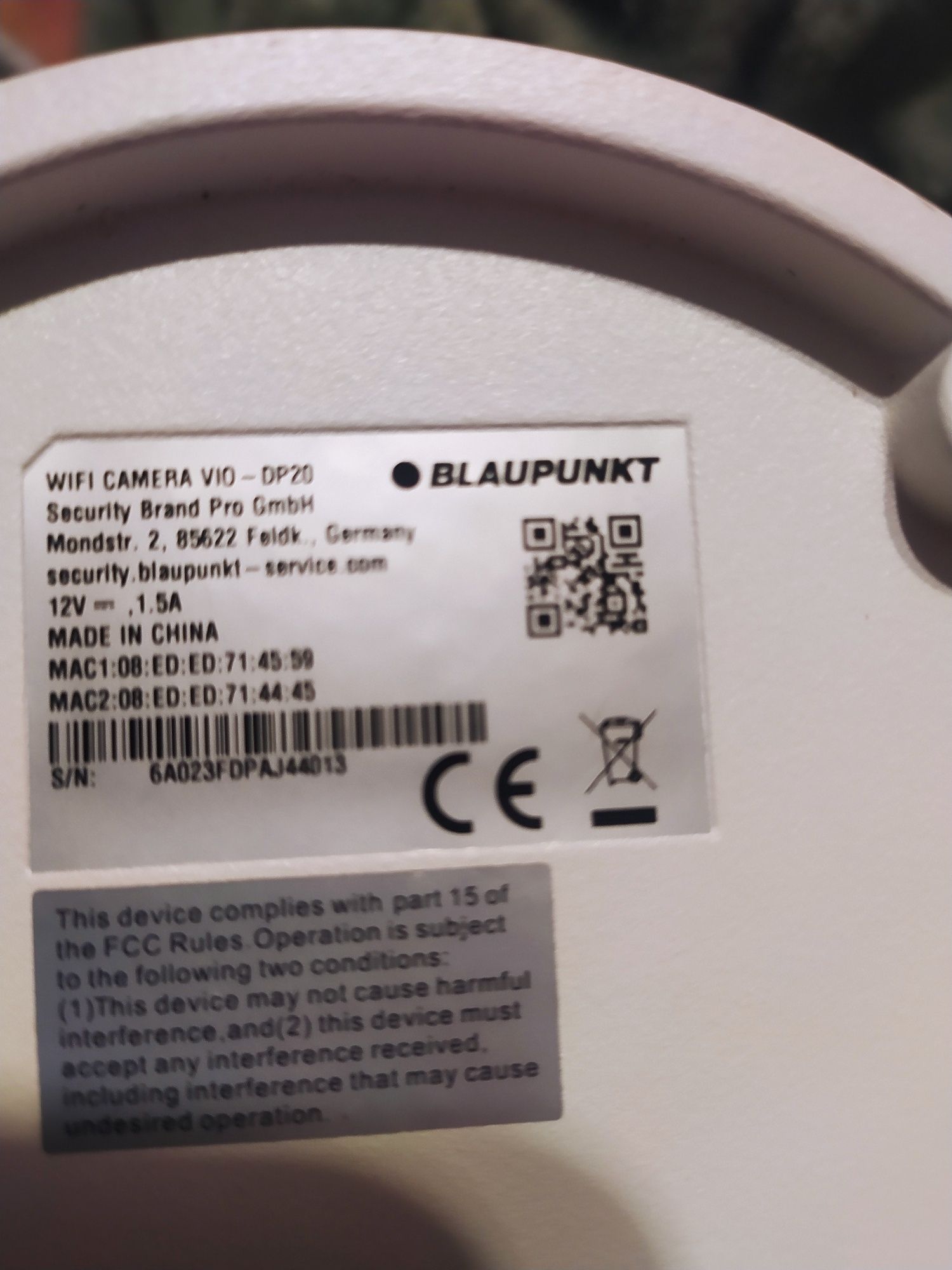Kamera IP WiFi Blaupunkt VIO-DP20