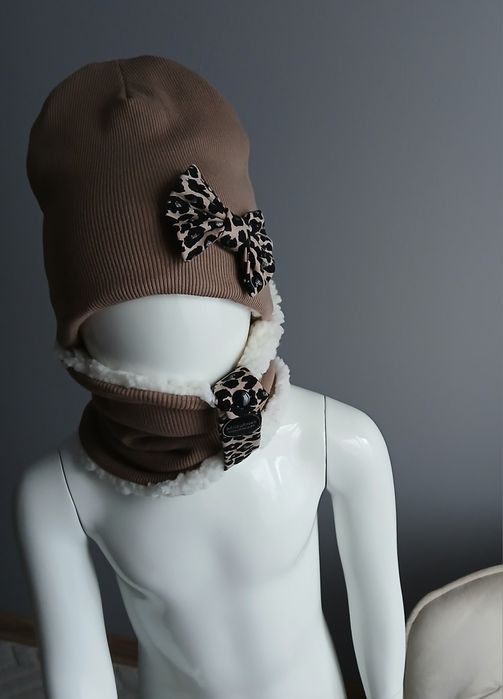 Czapka z kominem handmade