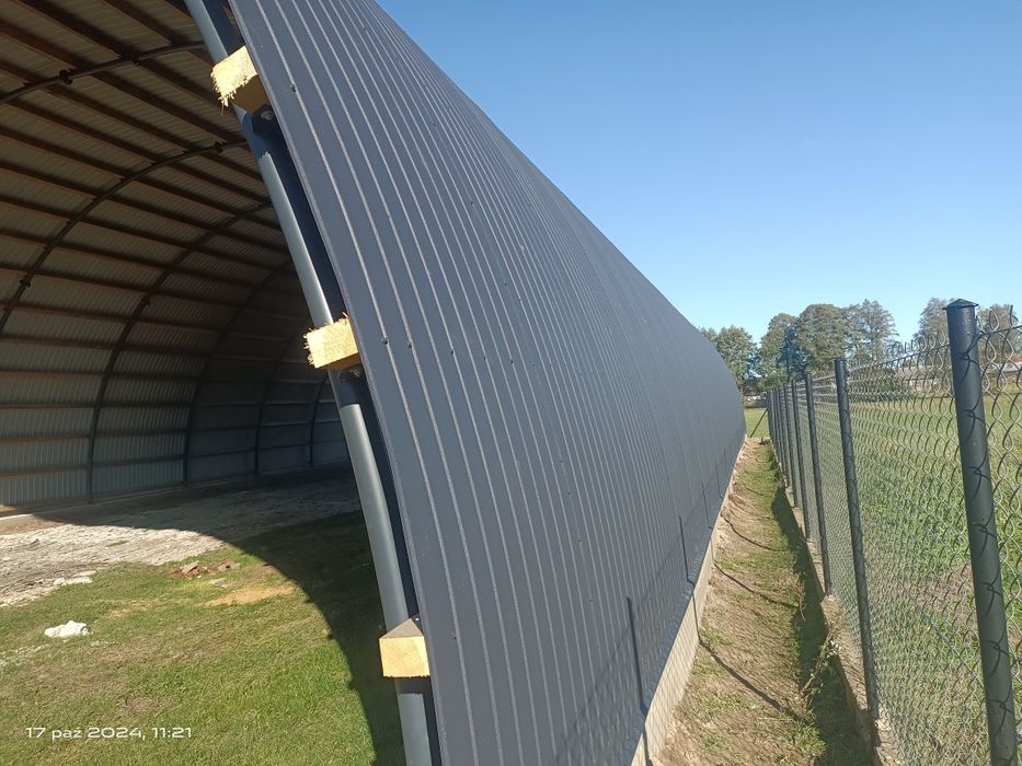 Hala łukowa 12 x 25 wiata, garaż, magazyn, obora, komplet