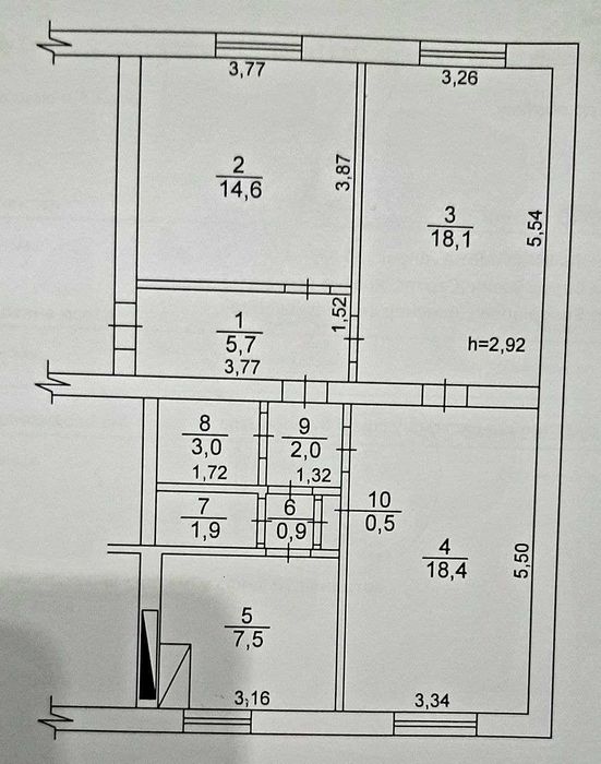Продається квартира 3 кімнати 72м²