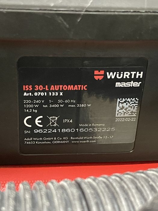 Wurth ISS 30-L Automatic / будівельний пилосос Вюрт