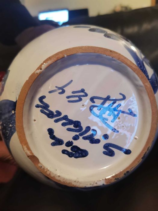 Jarro e bacia Cerâmica Leite