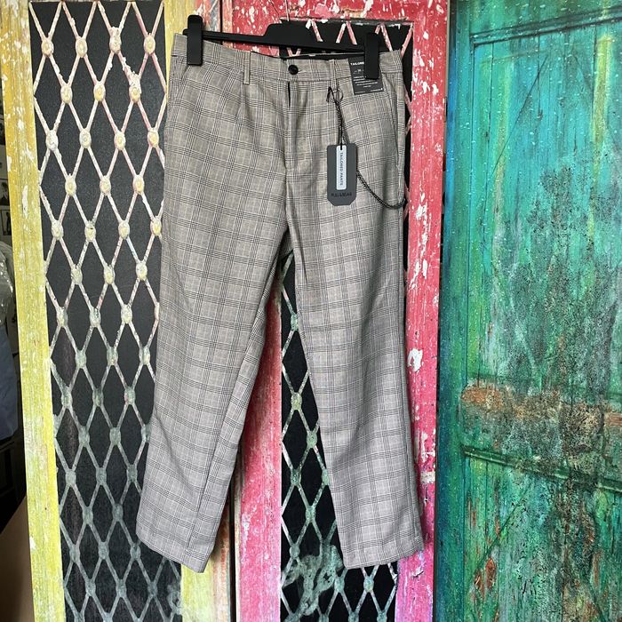 Nowe dopasowane spodnie garniturowe w szarą pepitkę Pull&Bear [38]