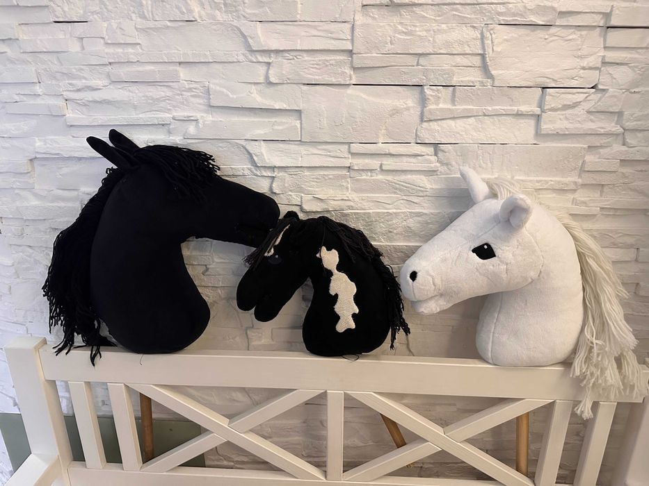 Koń Hobby Horse czarny biały  Koń na kiju Prezent na Mikołaja wysyłka