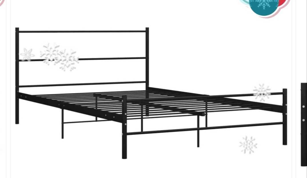 Estrutura cama casal em metal preto