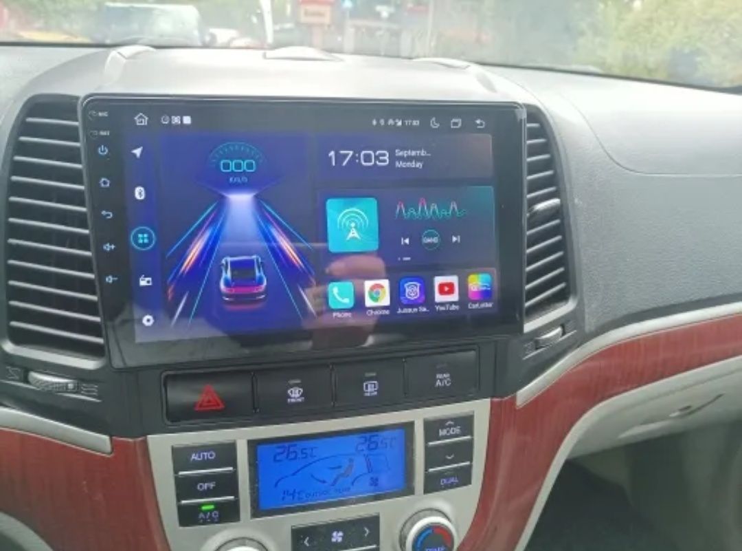 Rádio Android 13 com GPS Hyundai santa fé 2 (Novo)