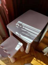 Różowy stolik z krzesełkiem IKEA