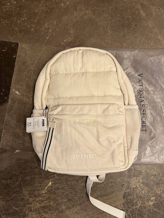 Рюкзак молочного цвета стеганый тканевый victoriassicret