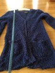 Sweter długi, rozpinany, granatowy , rozmiar 158
