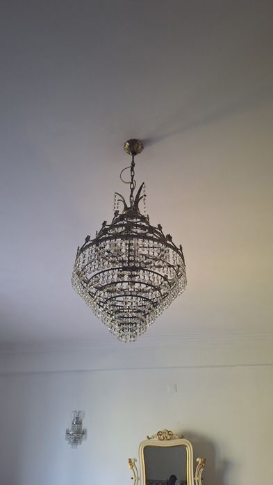 Conjunto de Lustre Suspenso e dois Plafond