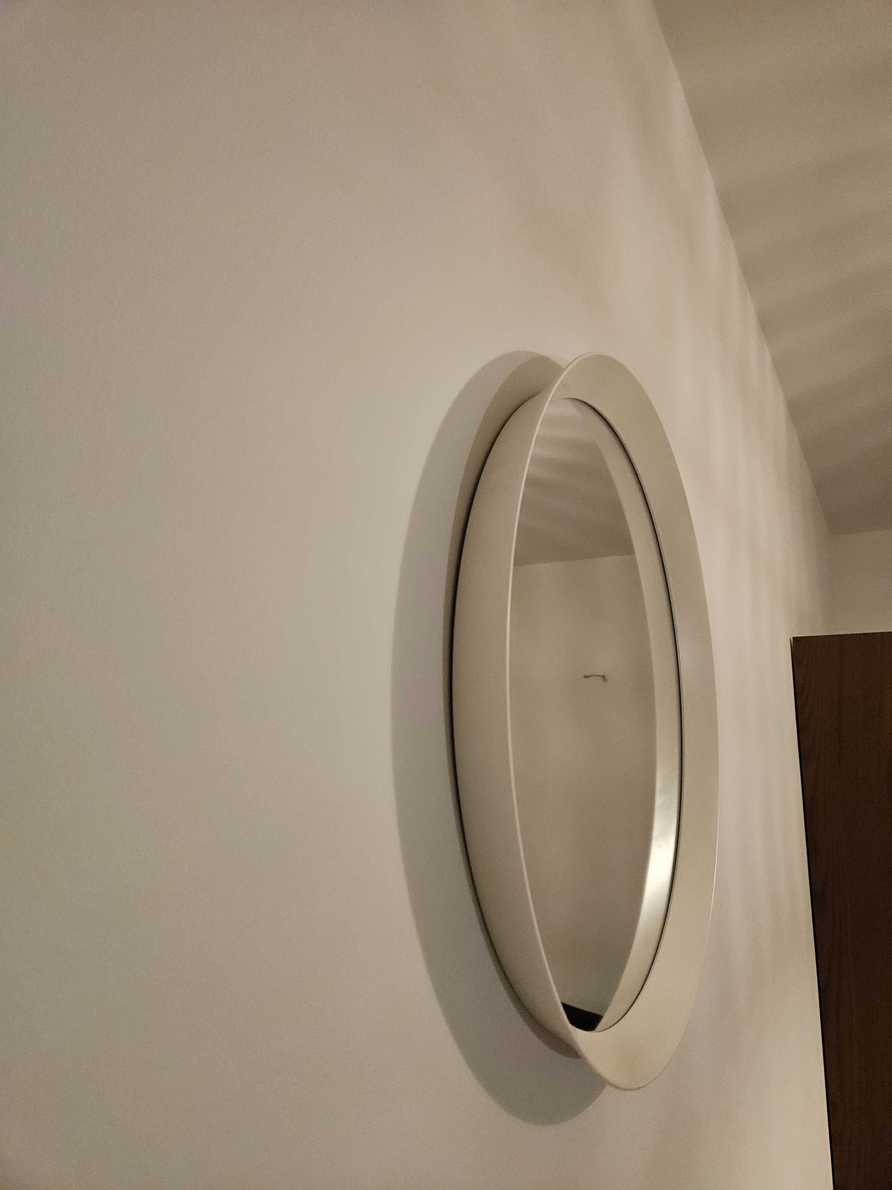 Lustro okrągłe, białe 50 cm, IKEA, Langesund