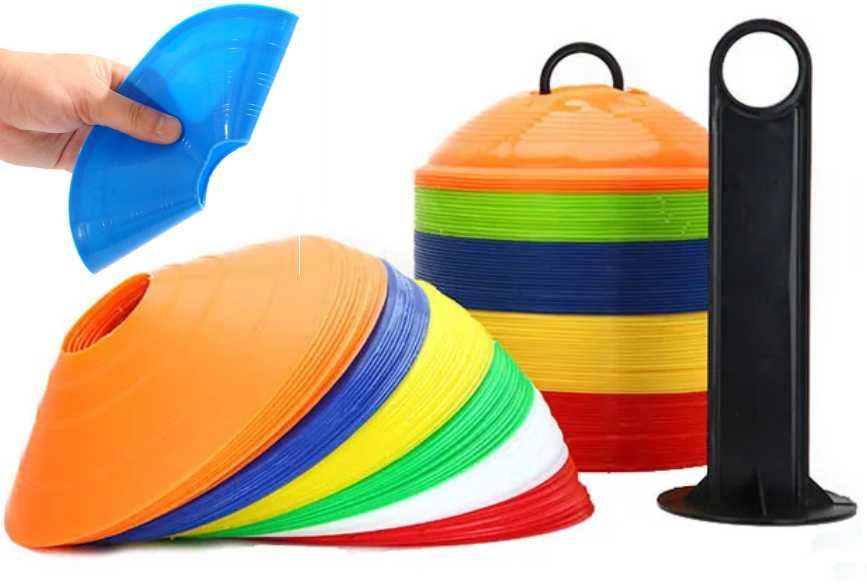 Pachołki treningowe elastyczne grzybki talerzyki piłkarskie