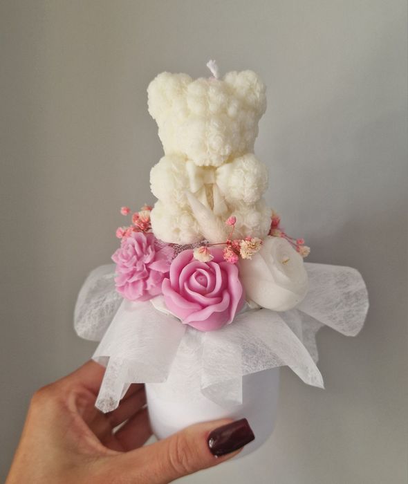 Flower box świece sojowe mini prezent dzień nauczyciela ozdoba