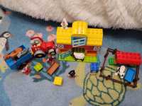 Lego duplo, zestaw, mix , farma, traktor,  cieżarowka, cyferki