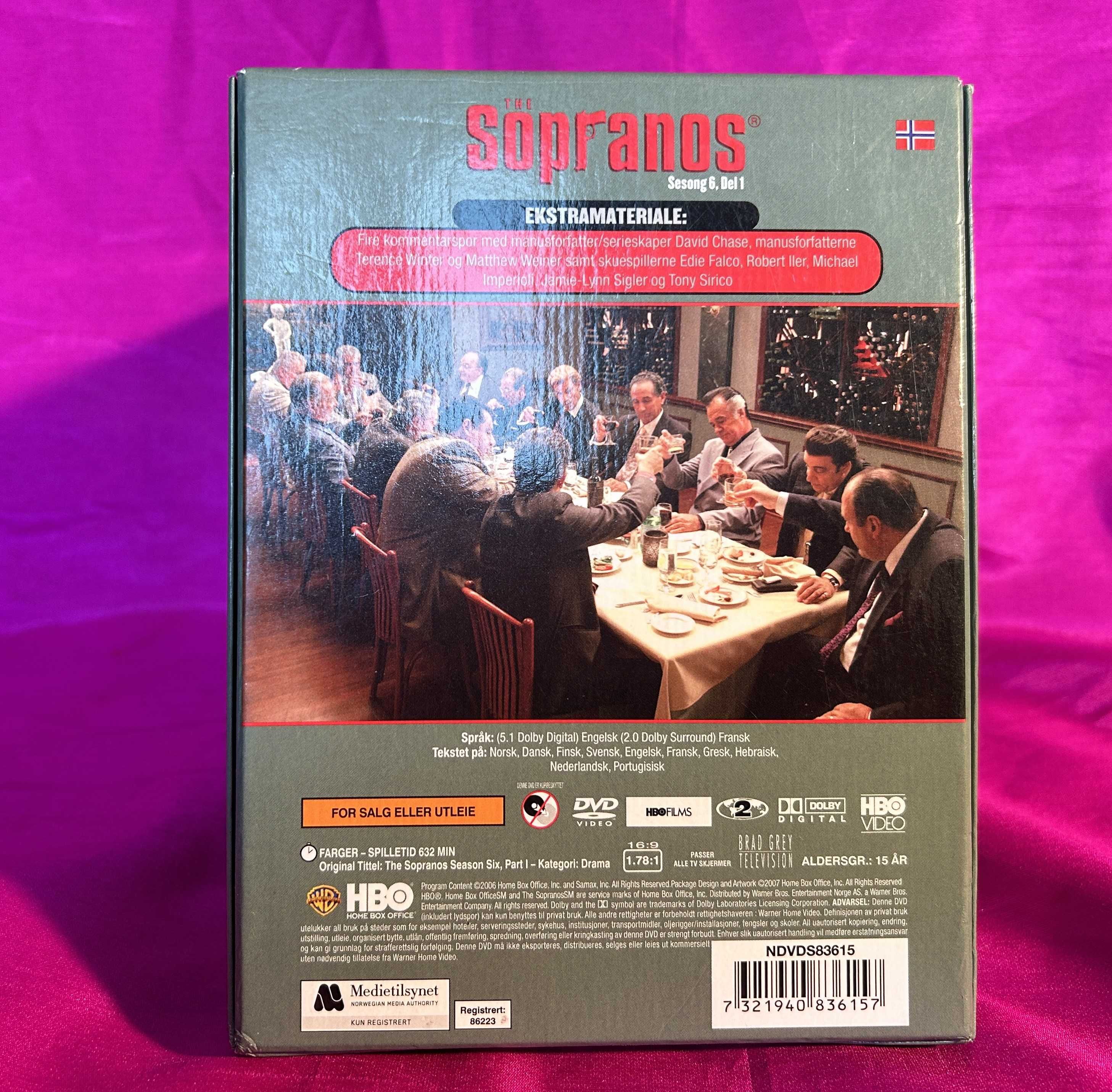 Rodzina Soprano, The Sopranos DVD, etui, album, wkładka , cztery płyty