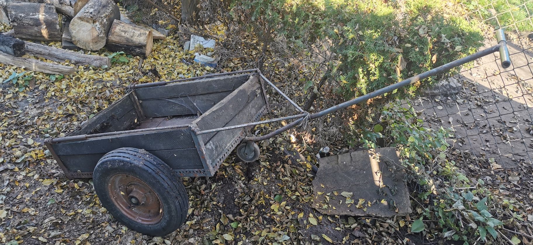 Wózek transportowy ogrodowy na grubych mocnych kołach