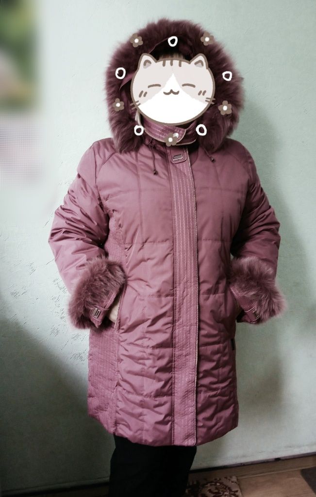 Женская зимняя куртка большого размера 58р.