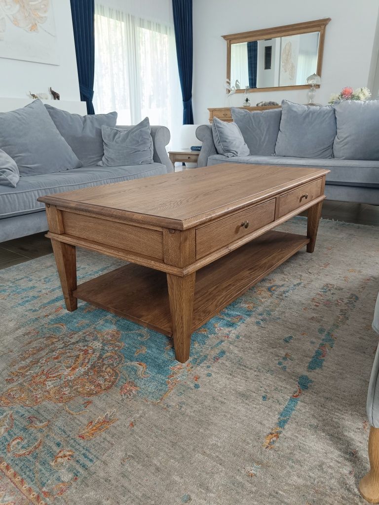 Ława dębowa stolik kawowy 100/100/50 lity dąb model Kanclerz i Hetman
