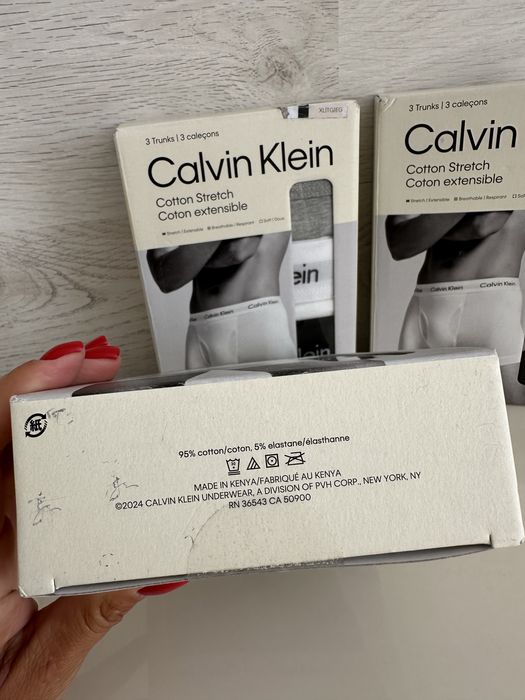 Упаковка чоловічі труси боксери Calvin Klein чорні/сірі/білі