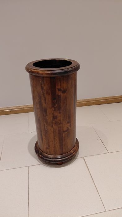 Porta guarda-chuvas cilindro (madeira maciça) 26x26x55cm alt