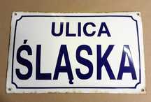 Tablica szyld tabliczka emaliowana emalia ulica Śląska