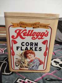 Caixa em lata antiga Kelloggs Corn Flakes