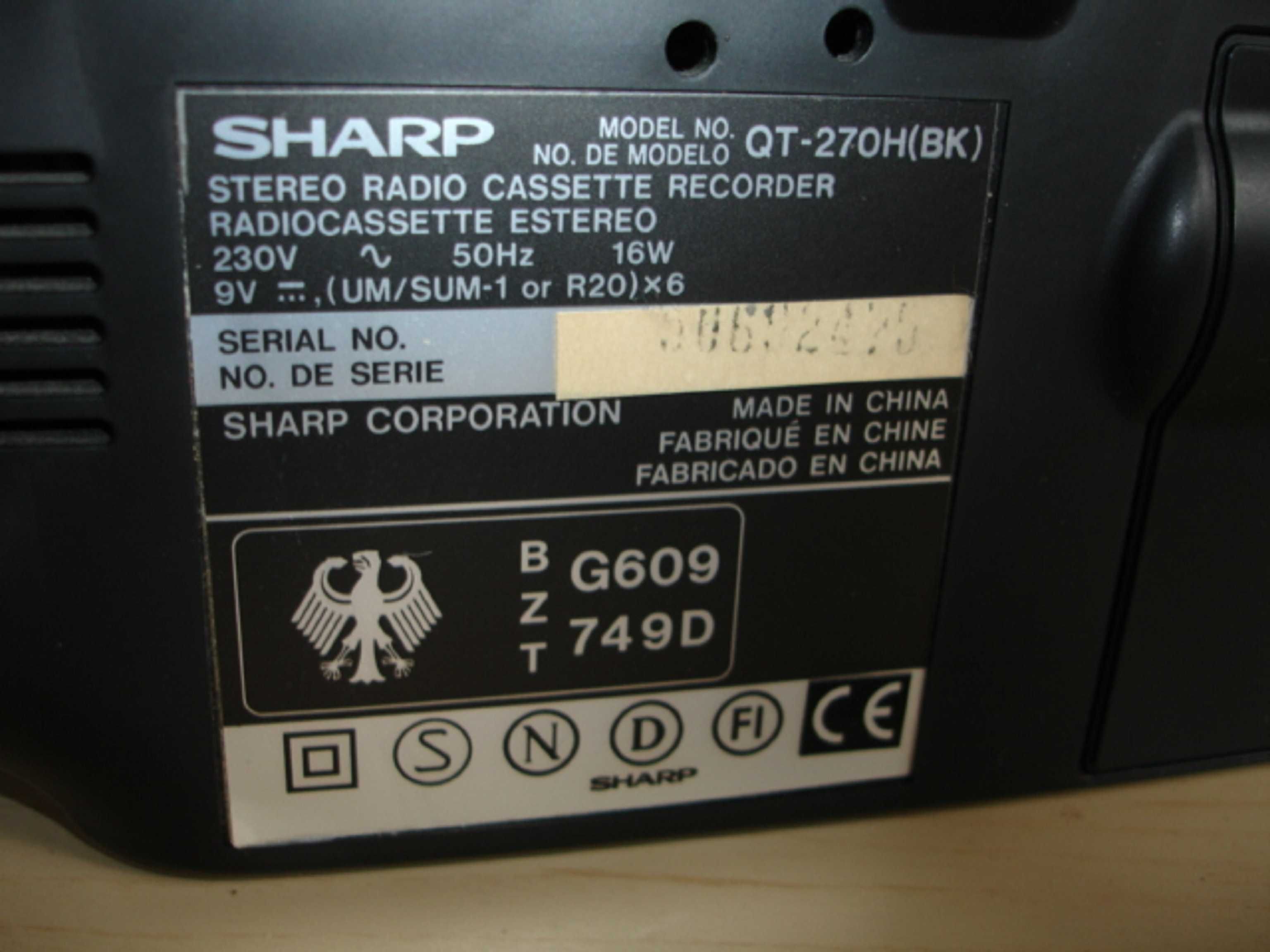 Radiomagnetofon SHARP QT-270H
