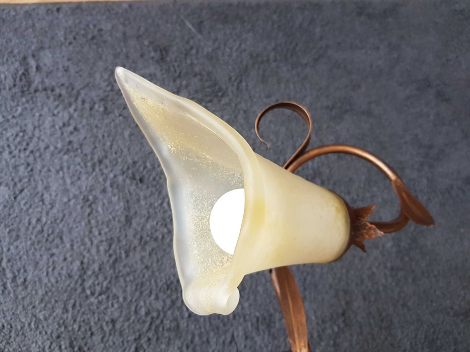 Żyrandol pokojowy, sufitowy/lampa wisząca, 3 klosze, brąz