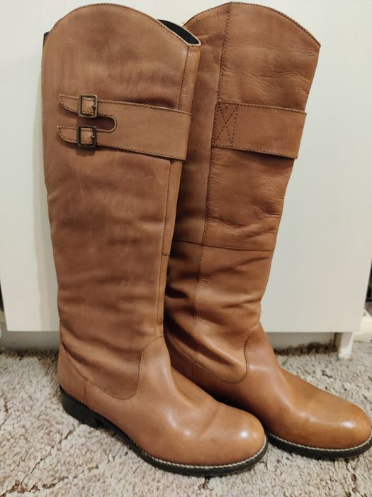 Kozaki damskie skóra naturalna 38