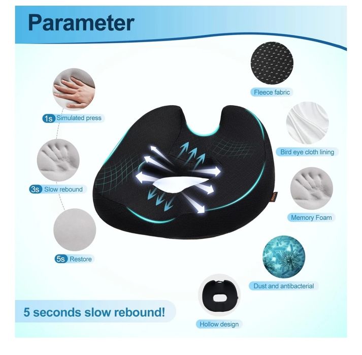 ZHOOGE Poduszka siedziska Ortopedyczny pierścień siedziska Hemoroidy P