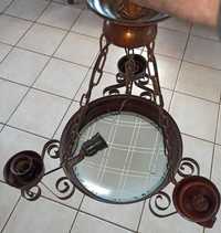 Stara metalowa lampa żyrandol plafon PRL
