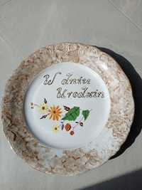 Kolekcjonerski stary talerz urodziny porcelana Wałbrzych