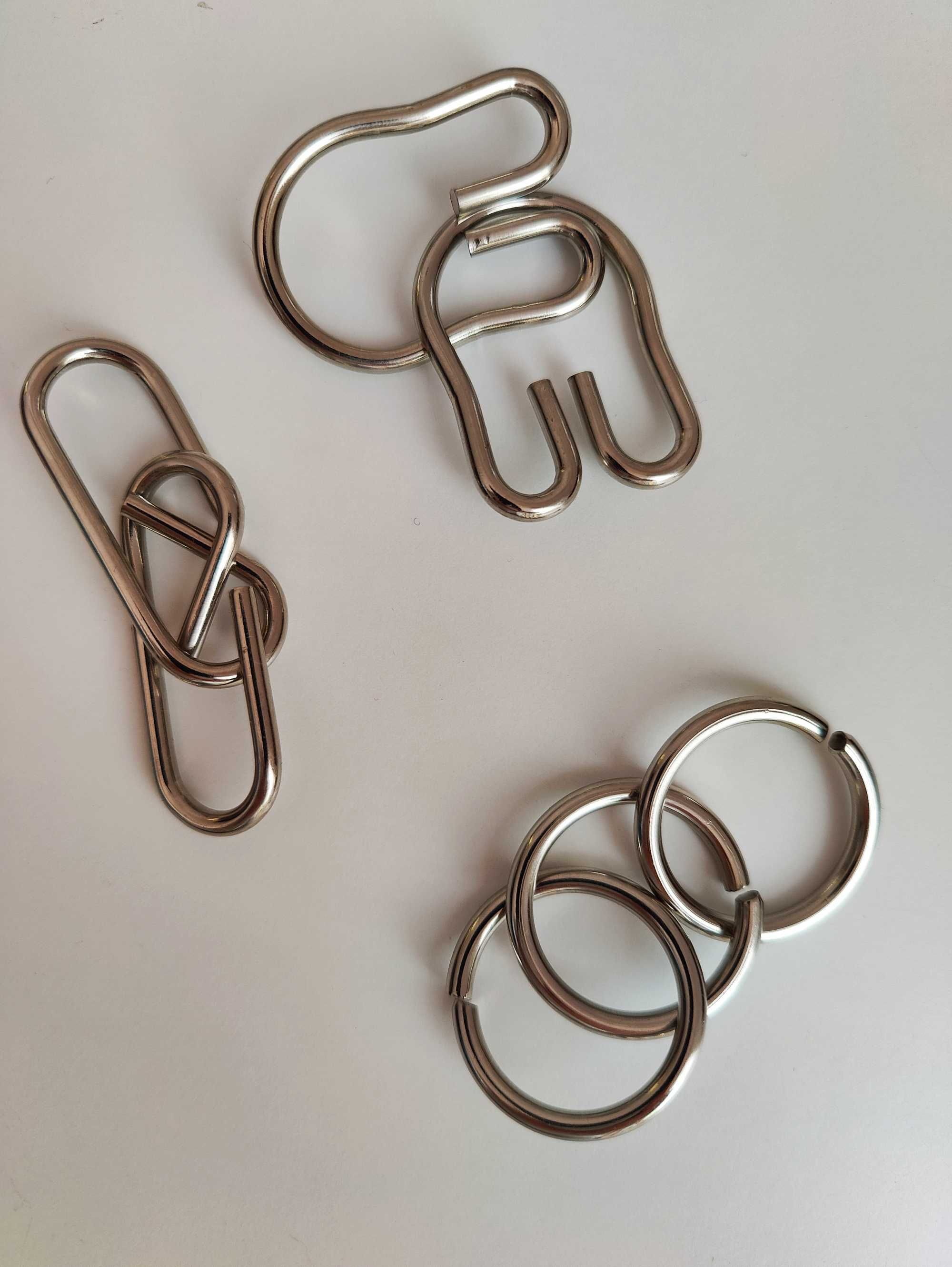 Łamigłówki logiczne, metalowe puzzle, zestaw 50 sztuk