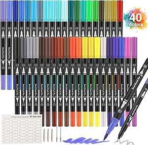 Zestaw pisaków Peakness Dual Brush Pen, 39 kolorów, pisaki akwarelowe