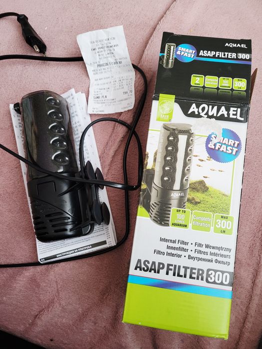 Filtr do akwarium dla rybek żółwia Aquael Asap 300 na 100l wody
