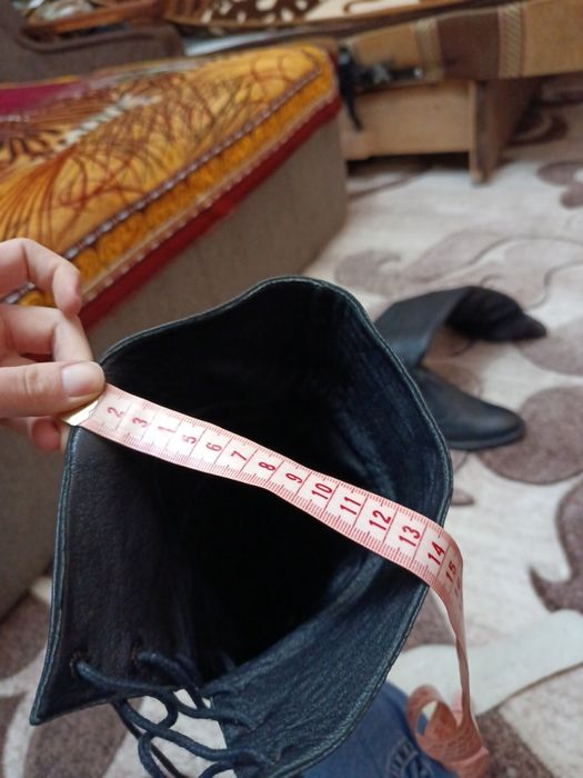 Шкіряні чоботи до коліна, 38р