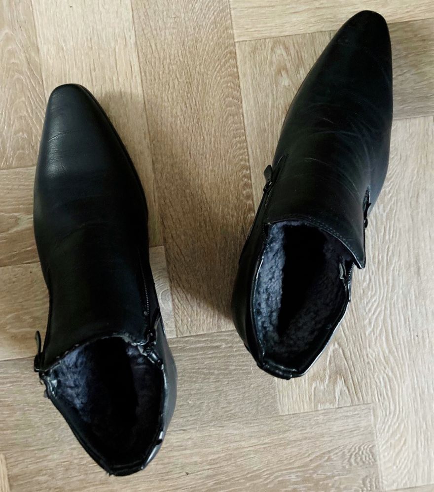 Кожзаменитель зимние мужские сапоги/ ботинки